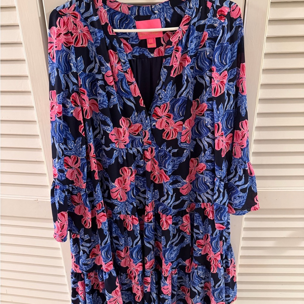Lilly Pulitzer tierd long sleeve dress size 12